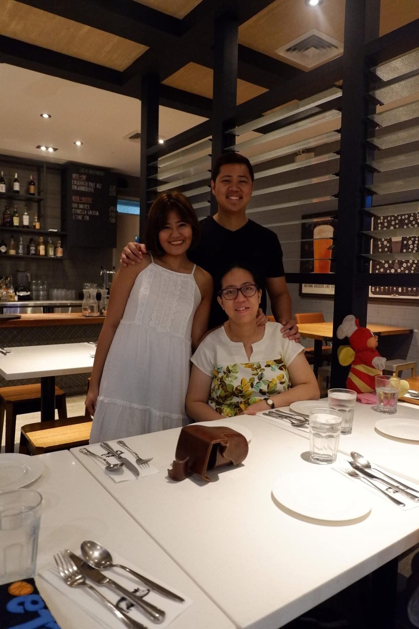 Rica Eve with close friends and loved ones at a restaurant